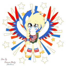 Size: 6500x6500 | Tagged: safe, artist:blackheart, artist:starspangledpony, oc, oc only, oc:star spangle, pegasus, pony, g5, my little pony: a new generation, spoiler:my little pony: a new generation, base used, colored wings, female, looking at you, mare, multicolored wings, nation ponies, pegasus oc, ponified, solo, spread wings, wings