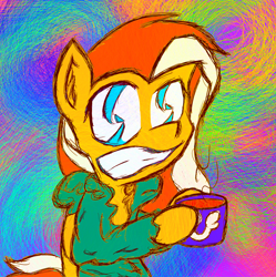 Size: 2412x2424 | Tagged: safe, artist:tfaaap, oc, oc only, oc:epic smiles, pegasus, pony, coffee mug, high res, mug, solo