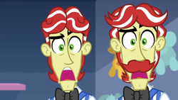 Size: 3410x1920 | Tagged: safe, screencap, flam, flim, equestria girls, equestria girls specials, g4, my little pony equestria girls: better together, my little pony equestria girls: rollercoaster of friendship, brothers, female, flim flam brothers, high res, male, open mouth, photo booth (song), siblings