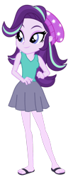 Size: 615x1500 | Tagged: artist needed, safe, starlight glimmer, equestria girls, g4, beanie, clothes, feet, hat, sandals, simple background, skirt, solo, transparent background, vector