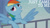 Size: 1280x720 | Tagged: safe, edit, edited screencap, editor:quoterific, screencap, rainbow dash, pegasus, pony, g4, season 3, spike at your service, female, grin, mare, smiling, solo, spread wings, wings