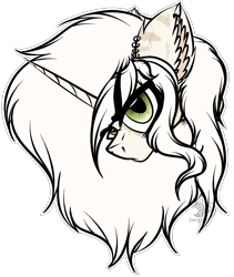 Size: 1122x1328 | Tagged: safe, artist:beamybutt, oc, oc only, pony, unicorn, bust, ear fluff, ear piercing, earring, horn, jewelry, male, piercing, simple background, solo, stallion, transparent background, unicorn oc