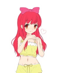 Size: 700x850 | Tagged: safe, artist:d-tomoyo, apple bloom, human, g4, heart, humanized, solo