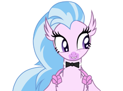 Size: 4481x3304 | Tagged: safe, silverstream, hippogriff, g4, bowtie, cute, female, formal, formal attire, formal wear, simple background, smiling, solo, transparent background