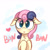 Size: 1344x1344 | Tagged: safe, artist:kqaii, bon bon, sweetie drops, earth pony, pony, g4, adorabon, blushing, cel shading, chest fluff, cute, female, floppy ears, heart, mare, shading, solo, weapons-grade cute
