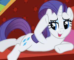 Size: 1308x1052 | Tagged: safe, screencap, rarity, pony, unicorn, g4, lesson zero, season 2, couch, cropped, fainting couch, female, lying down, mare, solo