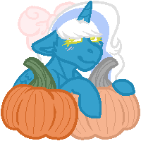Size: 200x200 | Tagged: safe, artist:snow-raven-adopts, oc, oc:fleurbelle, alicorn, pony, alicorn oc, bow, female, hair bow, horn, mare, pumpkin, simple background, transparent background, wings, yellow eyes