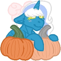 Size: 200x200 | Tagged: safe, artist:snow-raven-adopts, oc, oc:fleurbelle, alicorn, pony, alicorn oc, bow, female, hair bow, horn, mare, pumpkin, simple background, solo, transparent background, wings, yellow eyes