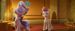 Size: 1920x800 | Tagged: safe, edit, edited screencap, editor:silver shine productions, screencap, pipp petals, queen haven, zipp storm, pegasus, pony, g5, my little pony: a new generation, spoiler:my little pony: a new generation, animated, cursed image, eyebrows, eyes closed, female, folded wings, hoof on chest, i can't believe it's not superedit, lidded eyes, mare, meme, meme origin, mi mi miii, mirror, not salmon, open mouth, pegasus crystal, pippasprite, purple mane, purple tail, raised eyebrow, raised hoof, smiling, sound, spread wings, standing, tail, talking, unshorn fetlocks, wat, webm, wings, wires