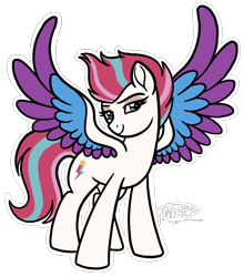 Size: 1892x2151 | Tagged: safe, artist:melspyrose, zipp storm, pegasus, pony, g5, my little pony: a new generation, spoiler:my little pony: a new generation, colored wings, female, high res, lidded eyes, looking at you, mare, multicolored wings, outline, simple background, smiling, smiling at you, smirk, solo, spread wings, transparent background, wings