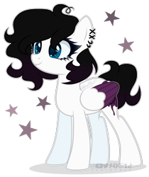 Size: 2322x2766 | Tagged: safe, artist:sparkie45, oc, oc only, oc:trashy, pegasus, pony, colored wings, female, high res, mare, simple background, solo, transparent background, two toned wings, wings
