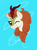 Size: 1024x1366 | Tagged: safe, artist:turtletroutstudios, autumn blaze, kirin, g4, blue background, bust, eyelashes, head only, looking at you, one eye closed, portrait, simple background, smiling, smiling at you, solo, wink, winking at you