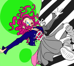 Size: 620x556 | Tagged: safe, artist:mangaka4eva, pinkie pie, human, g4, abstract background, clothes, converse, dress, humanized, shoes, solo