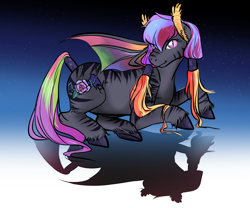 Size: 1280x1067 | Tagged: safe, artist:haruyou, oc, oc only, oc:prismatic shard, bat pony, pony, clean, female, mare, simple background, solo, transparent background