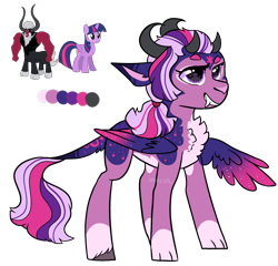 Size: 1564x1504 | Tagged: safe, artist:moccabliss, lord tirek, twilight sparkle, oc, alicorn, hybrid, pony, g4, female, interspecies offspring, offspring, parent:lord tirek, parent:twilight sparkle, parents:twirek, twilight sparkle (alicorn)