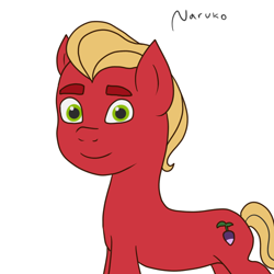 Size: 1000x1000 | Tagged: safe, artist:wrath-marionphauna, sprout cloverleaf, pony, g5, my little pony: a new generation, digital art, male, simple background, smiling, solo, stallion