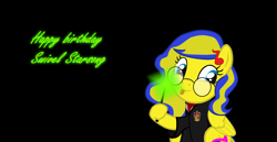 Size: 1800x930 | Tagged: safe, artist:ngthanhphong, oc, oc:swivel starsong, pegasus, pony, birthday, female, glasses, hairpin, harry potter (series), magic wand, mare, tongue out, wizard, wizard robe