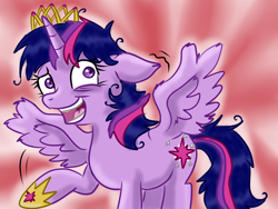 Size: 1600x1200 | Tagged: safe, artist:doodledaydream, twilight sparkle, alicorn, pony, g4, bags under eyes, crown, female, floppy ears, jewelry, messy hair, open mouth, regalia, solo, twilight snapple, twilight sparkle (alicorn), twilighting