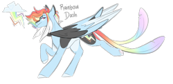Size: 1718x836 | Tagged: safe, artist:yuumirou, rainbow dash, pony, g4, alternate design, simple background, solo, tail, tail feathers, transparent background