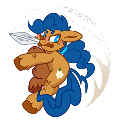 Size: 1612x1735 | Tagged: safe, artist:star-theft, oc, oc only, earth pony, pony, descriptive noise, solo, sword, weapon