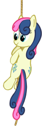 Size: 255x764 | Tagged: safe, artist:azchip, bon bon, sweetie drops, earth pony, pony, g4, adorabon, both cutie marks, cute, female, mare, misleading thumbnail, rope, simple background, smiling, solo, transparent background