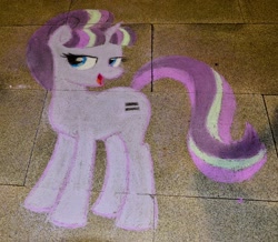 Size: 1920x1674 | Tagged: safe, starlight glimmer, pony, galacon, galacon 2018, g4, chalk drawing, equal cutie mark, irl, photo, s5 starlight, solo, traditional art