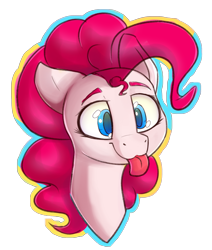 Size: 2750x3250 | Tagged: safe, artist:packy paca, pinkie pie, earth pony, pony, g4, :p, bust, high res, simple background, solo, tongue out, transparent background