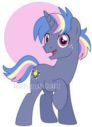 Size: 1648x2280 | Tagged: dead source, safe, artist:interstellar-quartz, oc, oc only, pony, unicorn, male, offspring, parent:star tracker, parent:wind sprint, requested art, simple background, solo, stallion, transparent background, watermark