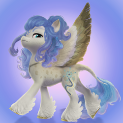 Size: 1080x1080 | Tagged: safe, artist:jonatancatalan, artist:pegasus004, edit, oc, oc only, oc:alabaster, pegasus, pony, g4, g5, my little pony: a new generation, concave belly, g4 to g5, leonine tail, male, pegasus oc, solo, tail