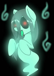Size: 565x800 | Tagged: safe, artist:a.s.e, oc, ghost, ghost pony, undead, black background, black eye, cute, long hair, looking at you, simple background, solo