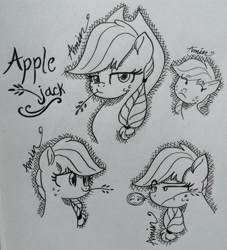 Size: 2974x3281 | Tagged: safe, artist:c.a.m.e.l.l.i.a, applejack, earth pony, pony, g4, concept art, high res, simple background, solo, traditional art, white background