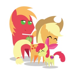 Size: 600x600 | Tagged: safe, artist:theaquabrony, apple bloom, applejack, big macintosh, earth pony, pony, g4, apple siblings, apple sisters, brother and sister, cute, female, filly, male, mare, pointy ponies, siblings, sisters, stallion