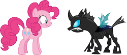 Size: 6948x3000 | Tagged: safe, artist:cloudy glow, pinkie pie, changeling, a canterlot wedding, g4, simple background, transparent background, vector