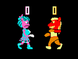 Size: 640x480 | Tagged: safe, artist:derek the metagamer, cozy glow, sprout cloverleaf, pony, anthro, series:gaming with creatures, g4, g5, my little pony: a new generation, arcade game, aseprite, boxing, boxing gloves, clothes, heavyweight champ, pixel art, skirt, sports, video game