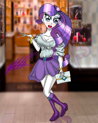 Size: 1080x1350 | Tagged: safe, artist:mlp-france-yt, rarity, equestria girls, g4, breasts, cleavage, clothes, female, skirt, solo