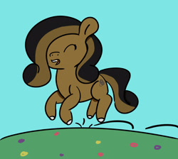 Size: 1903x1704 | Tagged: safe, artist:botckap, oc, oc only, oc:dust ball, earth pony, pony, female, hair over one eye, mare, pronking, solo