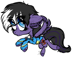 Size: 952x752 | Tagged: safe, artist:beamybutt, oc, oc only, pegasus, pony, clothes, colored hooves, ear fluff, eye clipping through hair, eyelashes, hoodie, jewelry, necklace, pegasus oc, simple background, smiling, solo, transparent background, wings