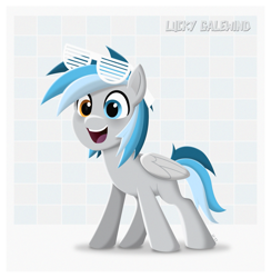 Size: 2265x2321 | Tagged: safe, artist:le-23, oc, oc only, oc:lucky galewind, pegasus, pony, g5, my little pony: a new generation, glasses, heterochromia, high res, next generation, original character do not steal, pegasus oc, simple background