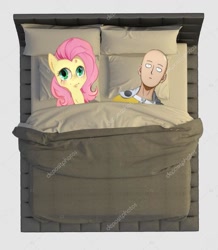 Size: 683x782 | Tagged: artist needed, safe, fluttershy, g4, 1000 hours in ms paint, anime, bed, crossover, crossover shipping, meme, one punch man, otp, saitama, shipping