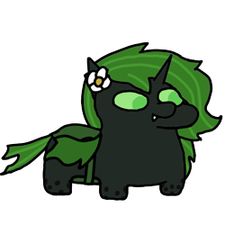 Size: 720x720 | Tagged: safe, artist:fluttershank, oc, oc only, changeling, green changeling, simple background, solo, squatchangeling, squatpony, transparent background