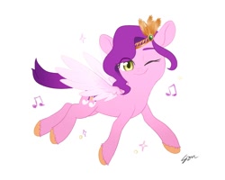 Size: 1000x800 | Tagged: safe, artist:ao_sion, pipp petals, pegasus, pony, g5, my little pony: a new generation, music notes, solo