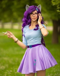 Size: 1080x1350 | Tagged: safe, rarity, human, equestria girls, g4, clothes, cosplay, costume, glasses, irl, irl human, photo, scissors