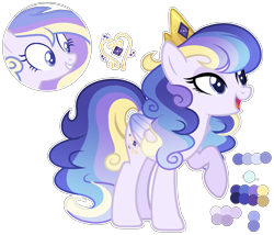 Size: 1891x1620 | Tagged: safe, artist:xxcheerupxxx, oc, oc only, oc:love heart, pegasus, pony, base used, color palette, crown, female, jewelry, mare, offspring, parent:princess cadance, parent:shining armor, parents:shiningcadance, regalia, simple background, solo, transparent background