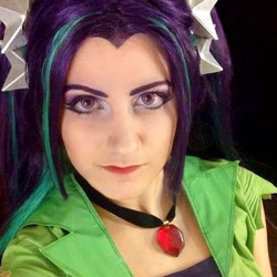 Size: 540x540 | Tagged: safe, artist:sarahndipity cosplay, aria blaze, human, equestria girls, g4, clothes, cosplay, costume, disguise, disguised siren, gem, irl, irl human, photo, siren gem