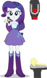 Size: 1678x2765 | Tagged: safe, artist:dustinwatsongkx, rarity, equestria girls, g4, boots, chouriki sentai ohranger, female, high heel boots, morpher, morphing, power rangers, power rangers zeo, rarity morphs, shoes, simple background, solo, transparent background, zeonizer