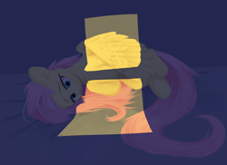 Size: 1676x1220 | Tagged: safe, artist:some_ponu, fluttershy, pegasus, pony, g4, female, lying down, mare, on side, sad, solo, wings