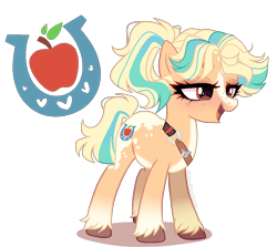 Size: 1100x980 | Tagged: safe, artist:gihhbloonde, oc, oc only, earth pony, pony, g4, g5, my little pony: a new generation, female, mare, offspring, parent:applejack, parent:hitch trailblazer, simple background, solo, transparent background