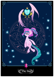 Size: 1120x1584 | Tagged: safe, artist:mana minori, star dreams, pony, g4, card, female, filly, glowing, heart, magic, pink, solo, stars, toyline, wings