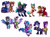 Size: 6120x4500 | Tagged: safe, artist:chub-wub, applejack, fluttershy, hitch trailblazer, izzy moonbow, pinkie pie, pipp petals, rainbow dash, rarity, spike, sunny starscout, twilight sparkle, zipp storm, dragon, earth pony, pegasus, pony, unicorn, yoshi, g4, g5, my little pony: a new generation, absurd resolution, batman, big bad wolf, clothes, clover the clever's cloak, costume, g4 to g5, halloween, halloween costume, holiday, little red riding hood, lumberjack, male, mane five, mane seven, mane six, mario, robin, simple background, star swirl the bearded costume, super mario, white background