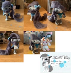 Size: 870x919 | Tagged: safe, artist:mana minori, oc, oc:mami-chan, earth pony, pony, rabbit, g1, animal, bow, clay, craft, customized toy, cute, gray, irl, mascot, photo, takara, takara pony, toy